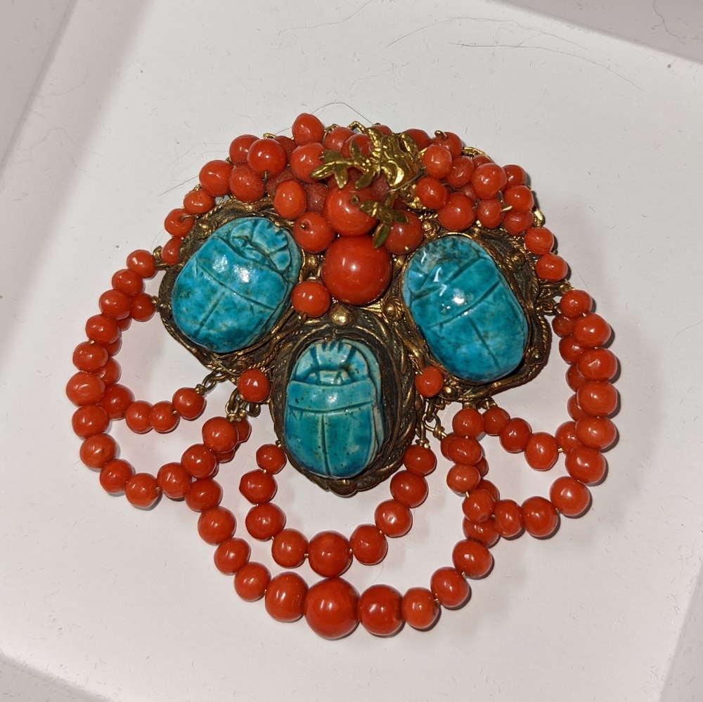 Vintage Egyptian Revival Brooch With Patent #2006969